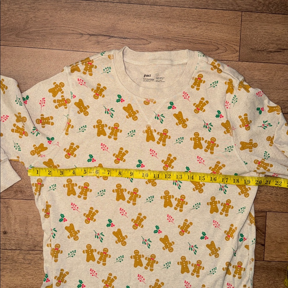 Pact Size Large Unisex Pajama 2 Piece Set Gingerbread 100% Organic Cotton Comfy - Picture 15 of 16